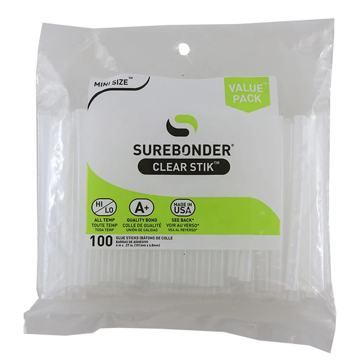 FPC FPRDT100-2 Surebonder Mini Clear Glue Stick - 100 Per Pack - Pack of 2