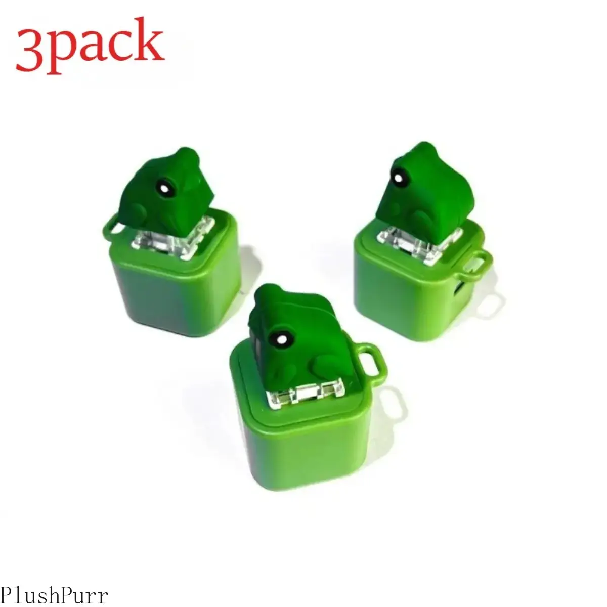 3 Pack Frog Keychain with LED Light & Croaking Sound, Durable ABS Plastic Sensory Fidget Toy for Kids & Adults, Portable Focus Aid, Portable Keychain Light
