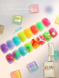 Sugar Paper 8Pcs Set -- Popular Nail Art Colorful Candy 8-Color Gel Polish Fashion LED Glossy Nail Art Salon Women'S Nail Art Tools Fashion Solid Color Gel Salon Solid Color Art