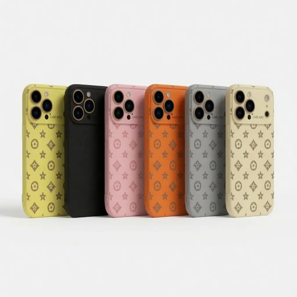 Vintage print Dopamine Ins Style Solid Color Phone Case with Ultra Skin friendly Touch, All Inclusive Lens Phone Case Suitable for Apple ipone 17 promax 16 15 14 13 12