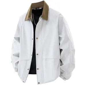 Plus Size Men's Jacket Spring Autumn New Style Fat Man Extra Large Loose Fit Trendy Versatile Turn-down Collar Top