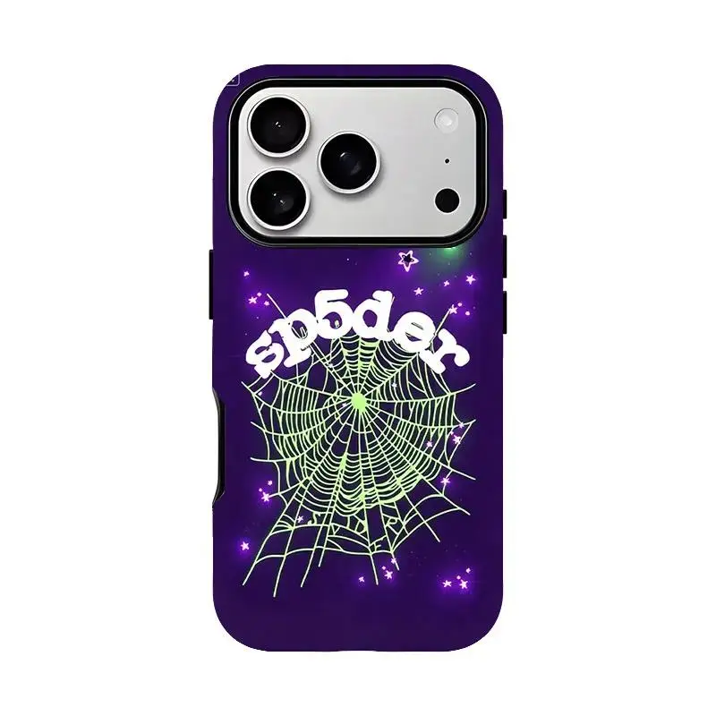 Sp5der Pattern Protective Cellphone Case - Multi-Model Casing Cover, Compatible with iPhone 12,13,14,15,16,17 Pro Max & Other Models, with Delicate Touch