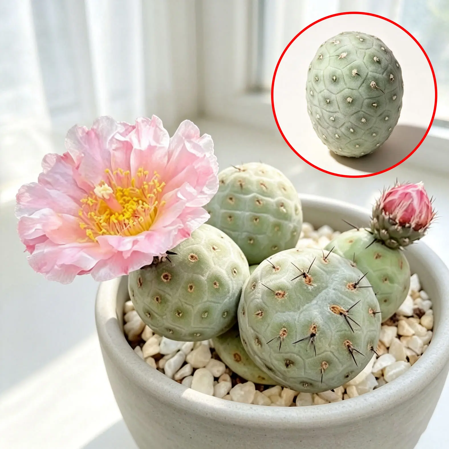 Live Tephrocactus Geometricus Cactus Cutting Easy To Grow Drought Tolerant Houseplant