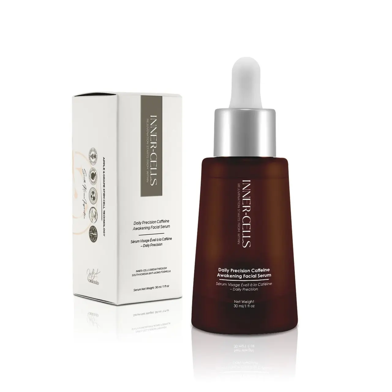 Inner Cells - Daily Precision Caffeine Awakening Facial Serum-30ml/1 fl.oz -complements both morning and evening routine