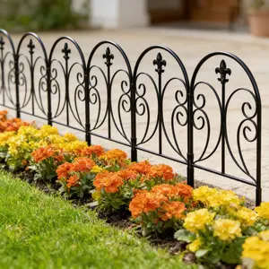 19 Pack Garden Decorative Fencing 24 Inch Tall 20 FT Long Arched Metal Edge Animal Barrier for Dog Rabbit Yard Border
