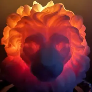Lion Head--=%2=- Candle=%2=-- Large Unique Design with Glowing Orange & Red Light Ideal for Home Decor & Freshener Ornaments scented--=%2=- handmade=%2=-- candles Decoration Aroma Perfume White handmade candle Vanilla Aromatherapy