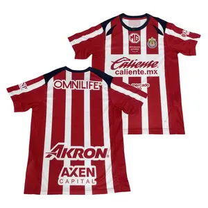 25 26 LIGA MX Chivas de Guadalajara Home Soccer Jersey Mexico League Fans Version Short Sleeve Jersey Quick Dry Football Jersey