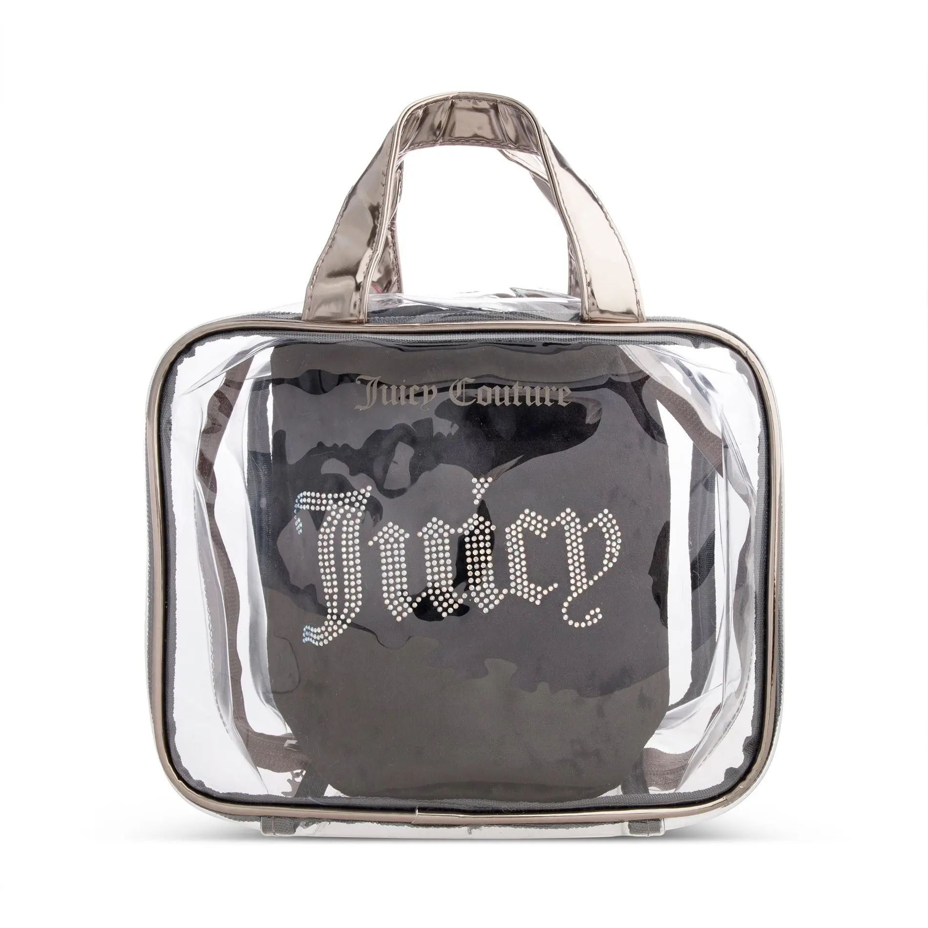 Black Velvet, PU & Clear PVC Bag Weekender Duo
