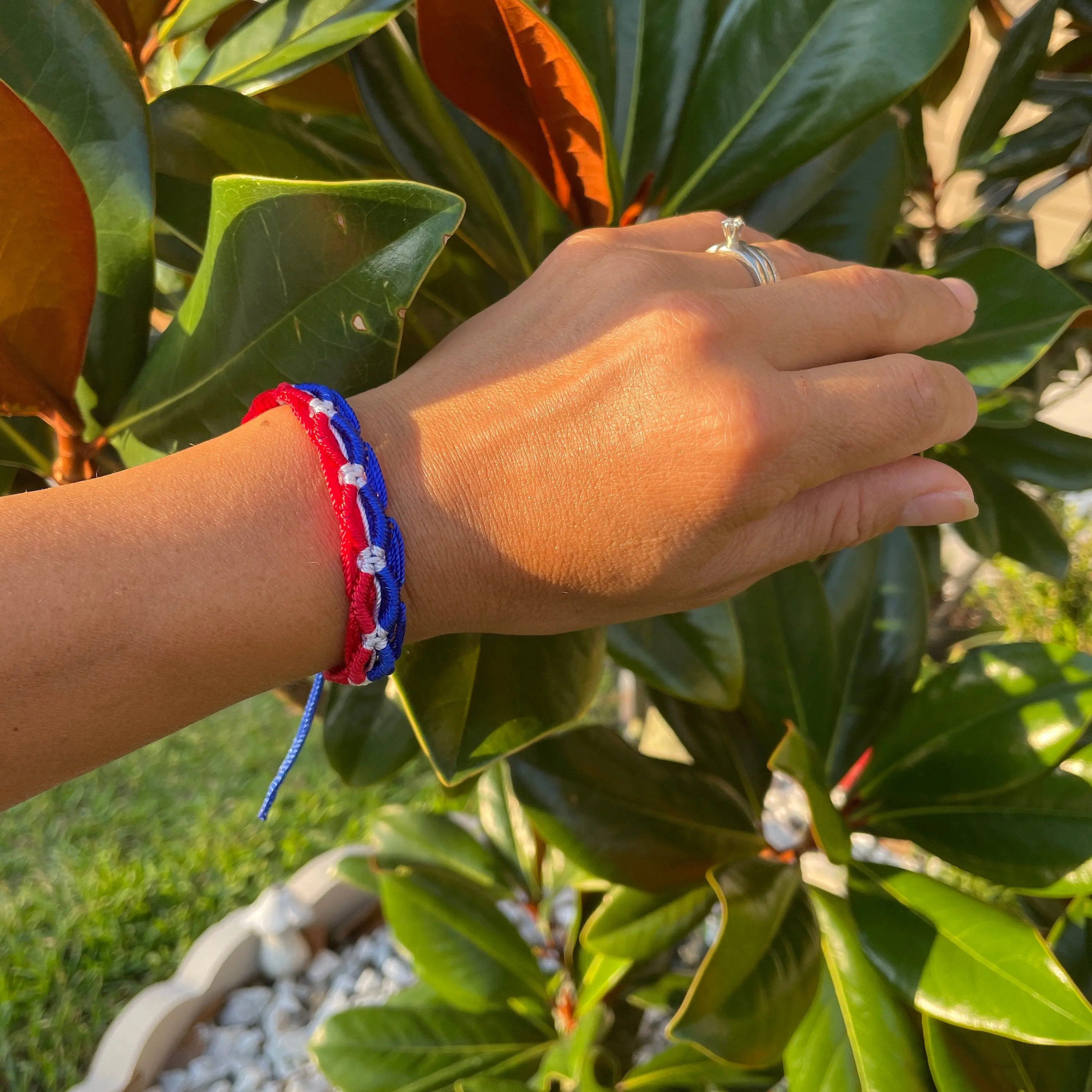 France Flag Adjustable Cotton Blend Friendship Bracelet, Fashion Costume Jewelry for Daily Wear, Bracelets, Bracelet Jewelry, Ethnic