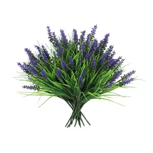 20 Bundles Artificial Lavender Flowers for Outdoor, UV Resistant Realistic Fake Flowers，Artificial Flower Set, Hanging Basket,Pots, Garden,Home Decor,Office Decor, Artificial Flower Decorations, Outdoor Artificial Plants