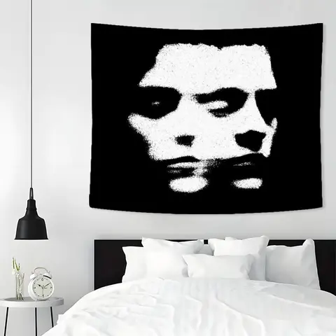 Black And White Design Sense Split Face Pattern Tapestry, Durable Decorative Tapestry, 1 Count Wall Hanging Decor, Wall Art for Home Living Room Bedroom Office, Home Decor Accessories, Wall Tapestries