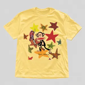 Paul Frank Burgundy Graphic Shirt, Retro Y2K Aesthetic Monkey Tee, 2000s Tee