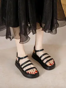 Women's Casual Thick Sole Roman Sandals, Ultra Soft and Fashion Flip Flops, Comfortable Summer Footwear for Women