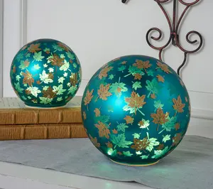 Set of 2 Illuminated Falling Leaves Spheres by Valerie