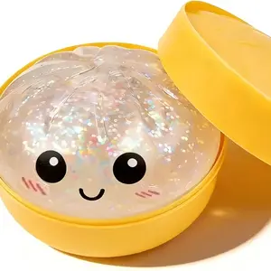 2026 New Stress Relief Glitter Squishy Dumpling Toy | Cute & Fun Squeeze Toy for All Ages | Sensory Autism Gift, Adorable Gyoza Shape，Size3.15*1.97in.