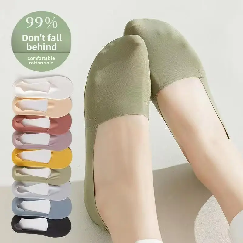 5/10 Pairs Women's Premium No-Show Socks - Ultra Comfortable Breathable Invisible Short Socks with Soft Cushion Pad, Anti-Slip, Lady, Essential, Low Cut, Short Length