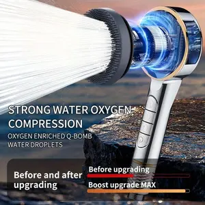High Pressure, Pressure Boosted Shower Head with Massage Function, Adjustable Spray Modes, Ideal for Home & Hotel Use, Diverse Water Patterns Available