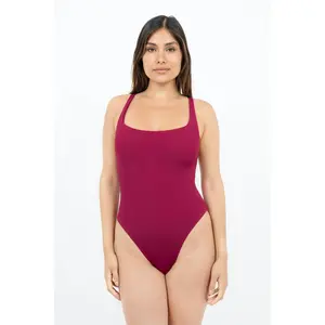 Mykonos - Criss-Cross Swimsuit - Red Coral