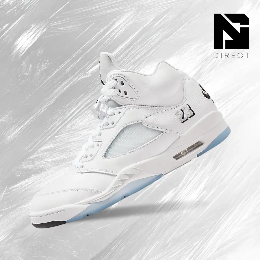 NIKE Air Jordan 5 Retro White Metallic (2026) Men's Sneakers, Casual Male Shoes with Shock Absorb Comfort for Gym Use - HQ7978 103, Casual Cushioning Sneakers, Sporty Sneaker