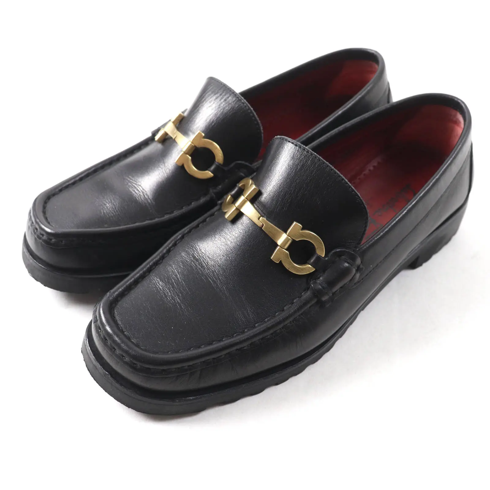 Pre-owned SALVATORE FERRAGAMO Others Small Leather Goods SPORT Gancini Leather Loafers