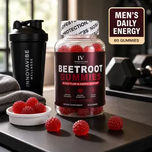 INNOVAVIBE Edible Natural Beetroot Vitamin Gummies for Men - Daily Energy Support, Workout Supplements, Sports Nutrition Supplement Pack, Berry Flavor
