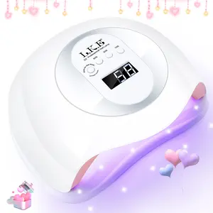 LKEnail D2 UV LED Nail Lamp 4 Timer Settings Fast Drying for All Gel Types Home & Salon Use Valentine's Day Gift, White