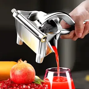 Sturdy Aluminum Manual Hand Juicer Squeezer - Kitchen Gadgets, Ergonomic Grip, Detachable Design for Efficient Fruit Vegetable Juicing, Compact Easy-to-Use & Clean Kitchen Utensil, Juicer Cup Alternative