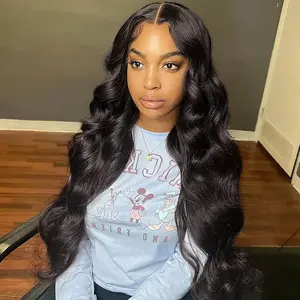 Wiggins Hair 13x4 Lace Front Body Wave Wigs Human Hair Deep Parting Space Lace Frontal Wigs Pre Plucked Hairline Pre Bleached Knots Pre Bleached Human Hair