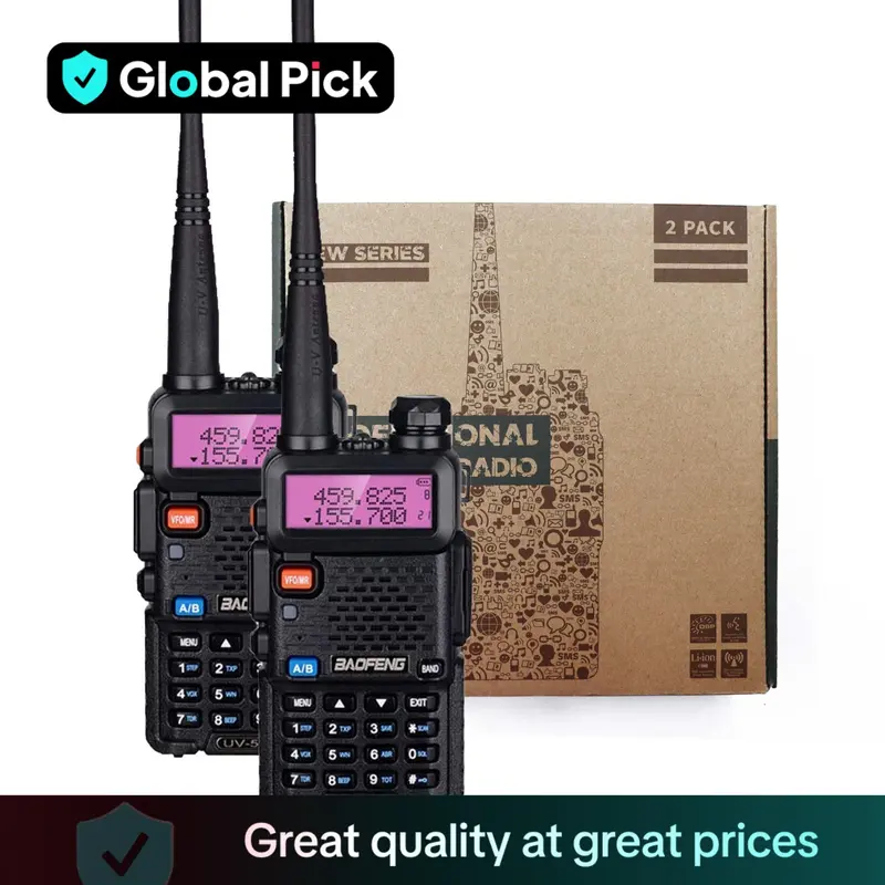BAOFENG 5W UV-5R Dual Band Two Way Ham Radio Transceiver, Portable Handheld Walkie Talkie, Long Standby Walkie Talkie for Outdoor