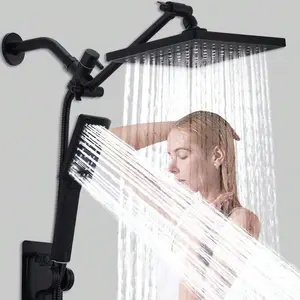 Durable Shower System, Includes Multiple Components, 10-Inch Extension Arm, Adjustable Handheld Spray, Wall-Mounted Valve Control