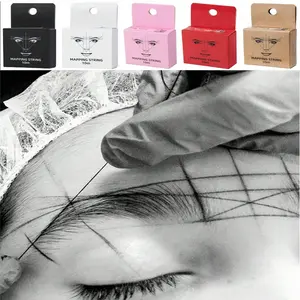 1pc, White/Black Microblading Mapping String Permanent Makeup Pre-Inked Eyebrow Marker Thread Brow Positioning Tool PMU Supply Eyebrow Marking Cosmetic