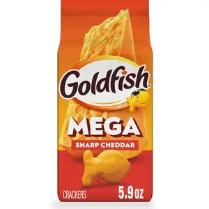 Goldfish Mega Bites Sharp Cheddar Cheese Crackers, 5.9 Oz Bag