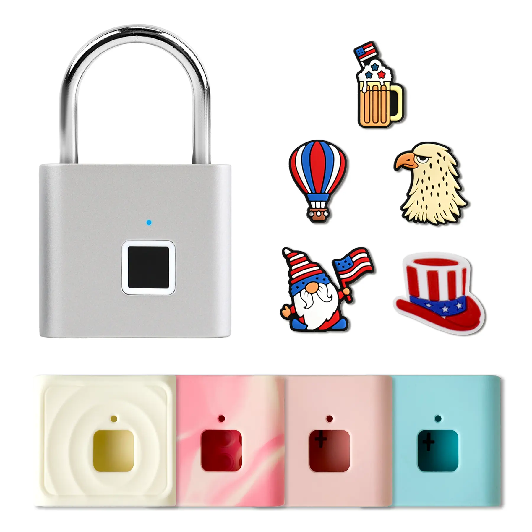 Umik Fingerprint Padlock, Rechargeable Keyless Biometric Smart Lock with 0.3-Second Unlock, Stores 20 Fingerprints, USB-C Compact Lock for Backpack, Locker, Luggage and Gym Cabinet
