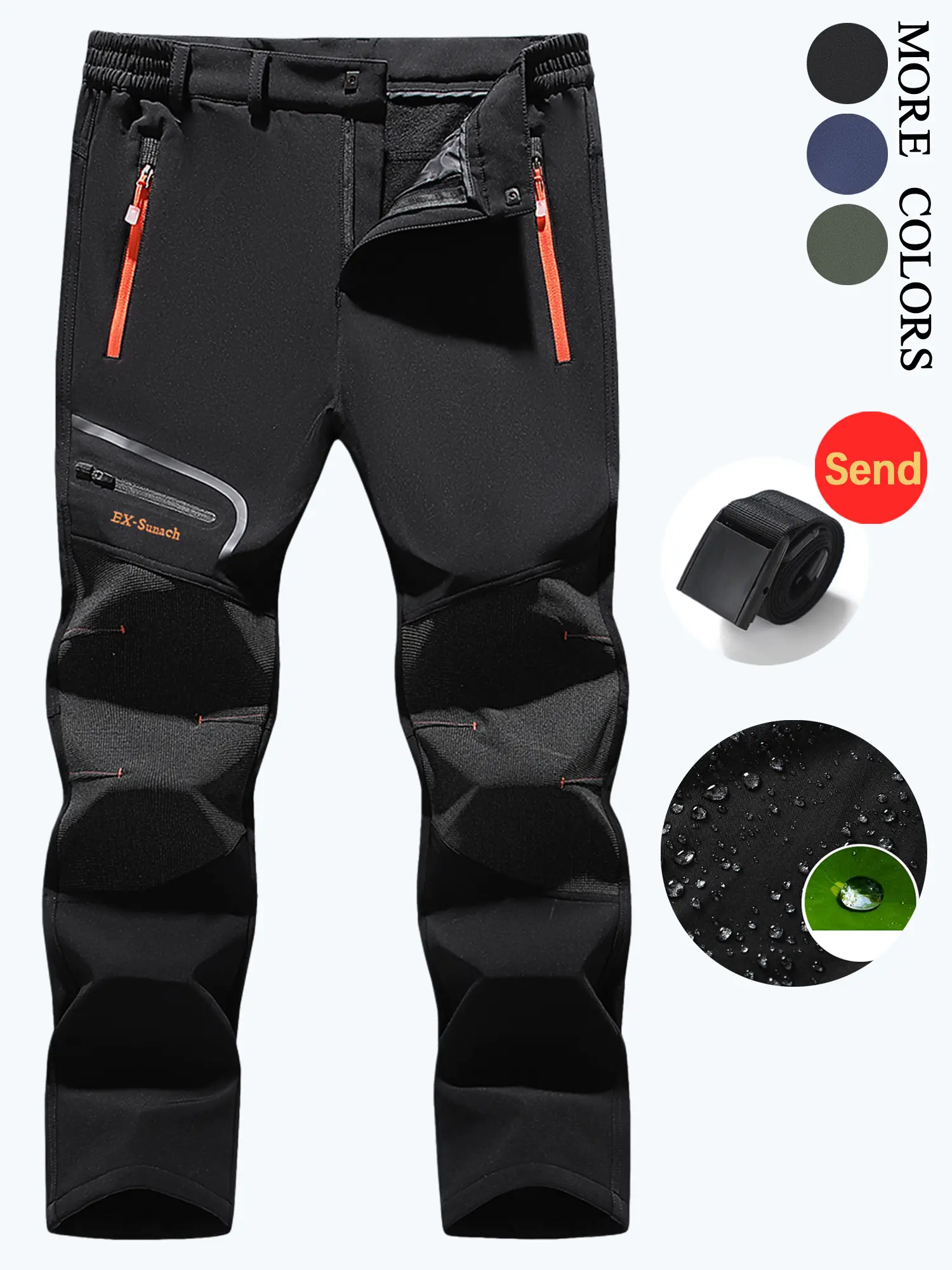 Men's Fall Softshell Pants - Menswear Water-Resistant, Windproof, Abrasion-Resistant Anti-Wear Work Pants for Hiking, Outdoor Adventures