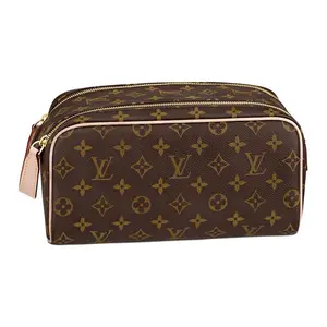 Louis Vuitton Vintage Print Dopp Kit With Zipper Closure And Leather Trim For Men