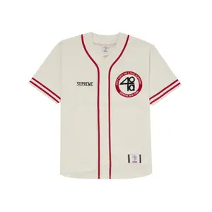 Supreme Men's 40 Acres Twill Baseball Jersey White, from StockX