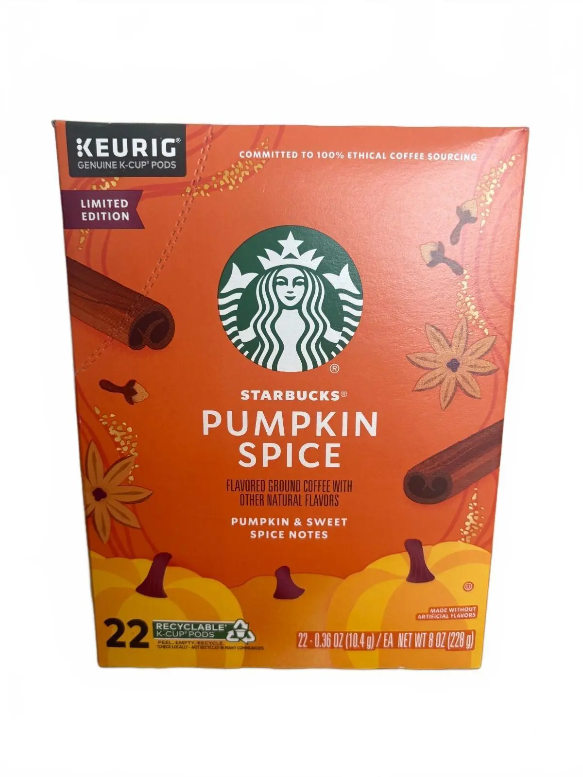 Starbucks Pumpkin Spice K-Cup Pods 22 Count Limited Edition