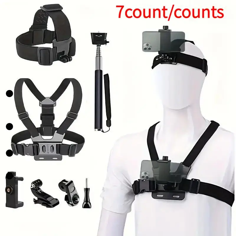 Action Camera Kit, Phone Clip Mount Compact Durable for Gopro/Phone/Osmo Action, Sports Camera Accessories, Phone Accessories, Selfie Accessories, Camera Accessories For Photography