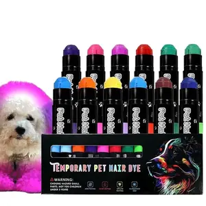 Temporary Pet Hair Dye, Pet Fur Paint Dye,Hair Painting Pens Non Toxic for Creative Grooming,Washable Dog Hair Dye, Pet Safe Marking Markers for Farm Animal