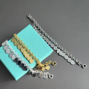 Heart Symbol Bracelet - Thick Chain OT Buckle Trendy Bracelet - Versatile Necklace tarnish proof jewelry evry jewels Valentines Special for Women-Heart Shaped Pendant TikTokShopCreatorpicks