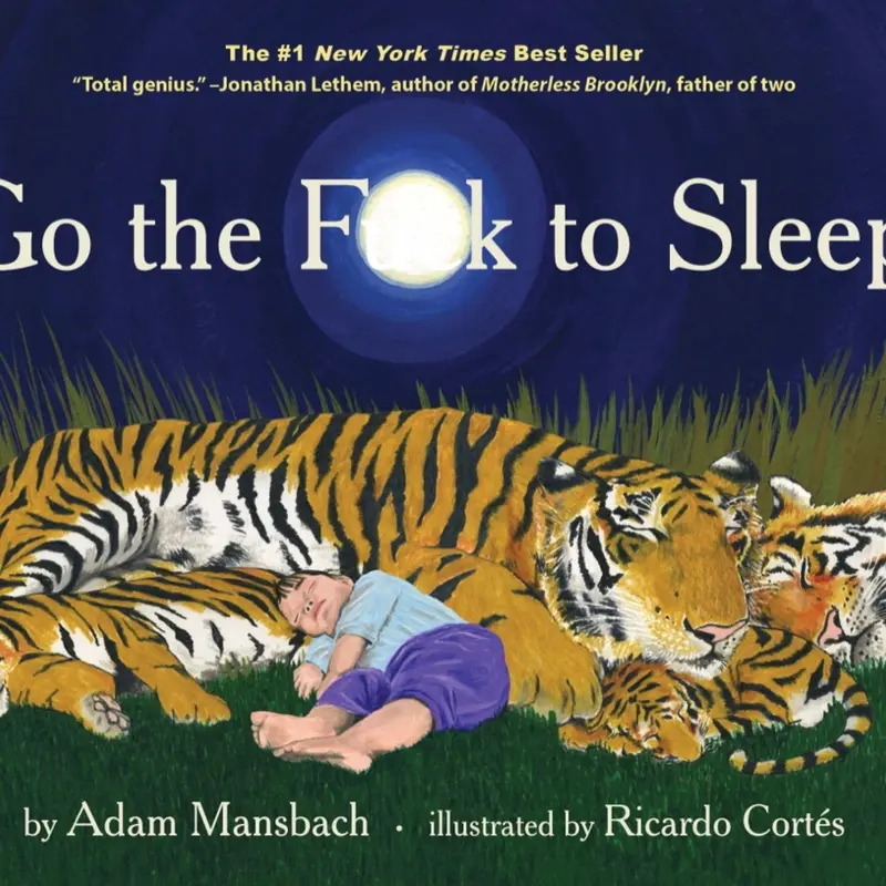 Used Hard Cover Subversive Literature Book - Go the F*ck to Sleep by Adam Mansbach, 2011 Edition, 32 Page Illustrated Humor Book for Parents, Like New, English Text, New York Times Bestseller Candidate (Humanities & Social Sciences, History & Culture)
