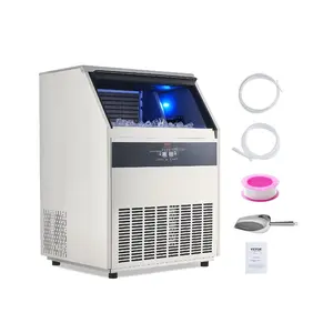 VEVOR 150lbs/24H Commercial Ice Maker, 55 Ice Cubes in 15 Minutes, Freestanding Ice Maker Machine with 33lbs Large Storage Capacity for Bar Office Restaurant, with LED Digital Display Self-Cleaning