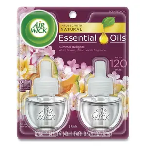 Air Wick Life Scents Scented Oil Refills, Summer Delights, 0.67 oz, 2/Pack, 6 Packs/Carton