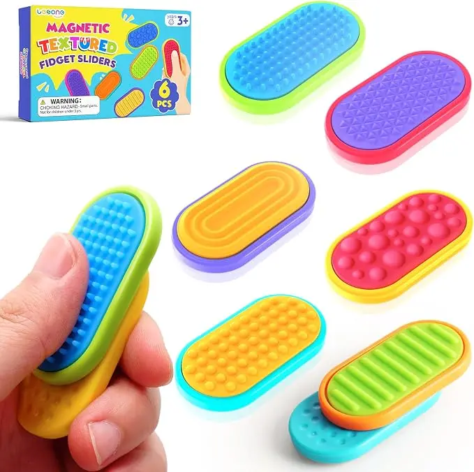 Magnetic Focus Beads Sensory Fidget Toy with Silicone Base, Slider Blocks, Unisex Stress Relief & Educational Toy for Ages 12+, Sensory Play Tool
