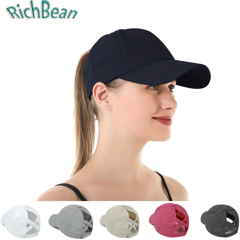 Women's Ponytail Baseball Cap, Breathable Quick Dry Mesh Hat with Back Ponytail Hole, Adjustable Lightweight Sun Visor Cap for Women, Unisex Sports Running Hat, Outdoor Hiking Golf Workout Casual Everyday Wear, Trendy Summer Athletic Cap