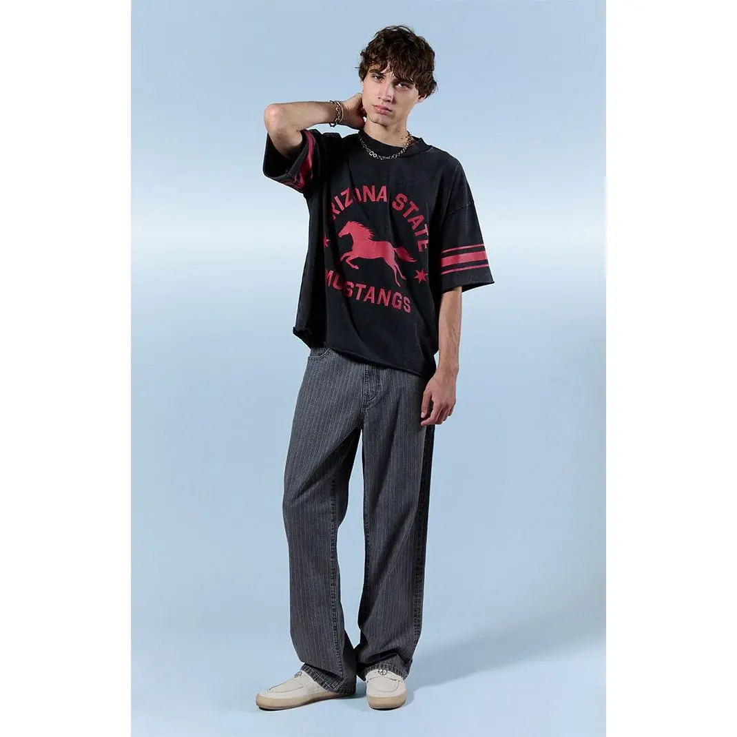 Pacsun Men's Dylan Baggy Jeans Pinstripe Gray