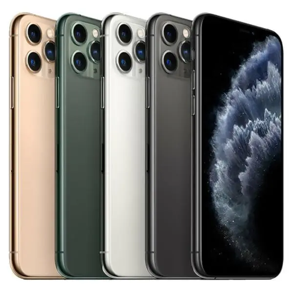 Refurbished Apple iPhone 11 Pro Max Fully Unlocked 64GB 256GB 512GB Space Gray Silver Gold Midnight Green 2019 in Excellent Condition & Phone Charger Block and Cable