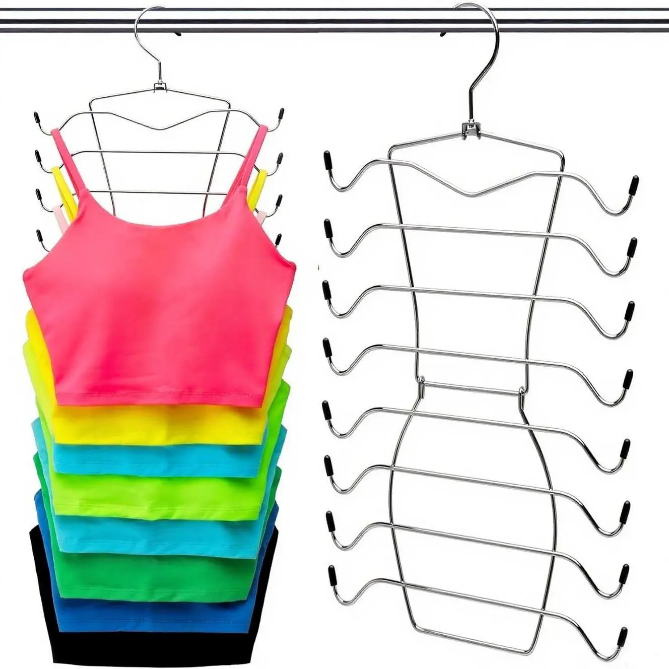 Multifunctional 8-layer Rotating Hanger, Non-slip Foldable Bra Storage Holder, Saving Space Organizer Supplies for Wardrobe