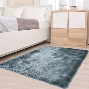 BedStory Sheepskin 2X3 - 6X9 Ft Area Faux Fur for Bedroom Bedside Living Room for Luxury Home Decoration lightweight playroom rug