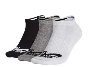 Nike SB No Show Socks Large 3 Pack Black/White/Grey